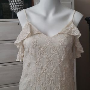 Cream open shoulder shoulder top